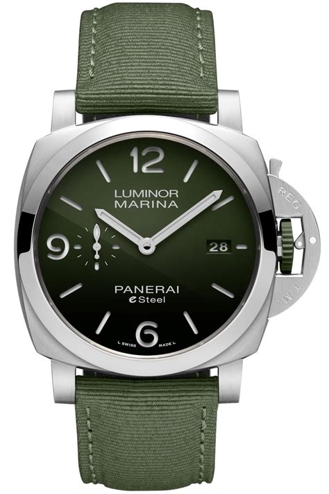 panerai esteel green|panerai luminor esteel.